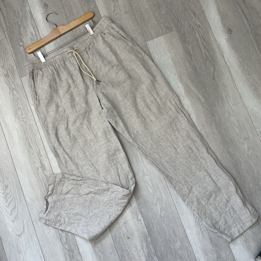 Quince Linen Pants european straight leg mens Beige (large) beach minimalist